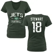 ArDarius Stewart Women's New York Jets Green Distressed Name & Number Tri-Blend V-Neck T-Shirt