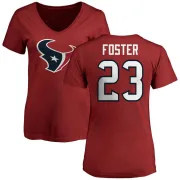 Arian Foster Women's Houston Texans Name & Number Logo Slim Fit T-Shirt - Red