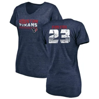 Arian Foster Women's Houston Texans Retro Tri-Blend V-Neck T-Shirt - Navy