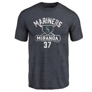 Ariel Miranda Seattle Mariners Base Runner Tri-Blend T-Shirt - Navy