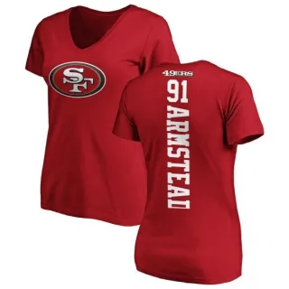 Arik Armstead Women's San Francisco 49ers Backer Slim Fit T-Shirt - Red