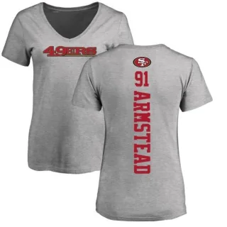 Arik Armstead Women's San Francisco 49ers Backer V-Neck T-Shirt - Ash