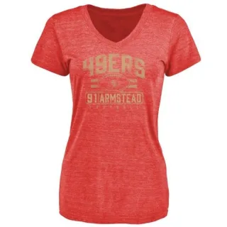 Arik Armstead Women's San Francisco 49ers Flanker Tri-Blend T-Shirt - Red