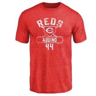 Aristides Aquino Cincinnati Reds Base Runner Tri-Blend T-Shirt - Red