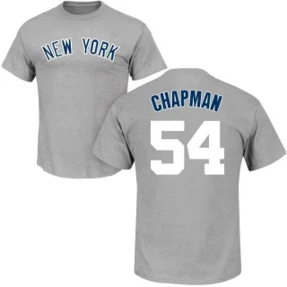 Aroldis Chapman New York Yankees Name & Number T-Shirt - Gray