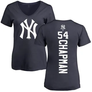 Aroldis Chapman Women's New York Yankees Backer Slim Fit T-Shirt - Navy