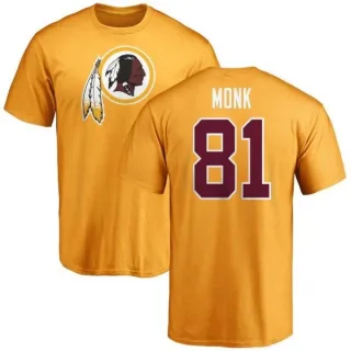 Art Monk Washington Redskins Name & Number Logo T-Shirt - Gold