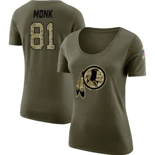 Art Monk Women's Washington Redskins Salute to Service Olive Legend Scoop Neck T-Shirt