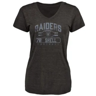 Art Shell Women's Oakland Raiders Flanker Tri-Blend T-Shirt - Black