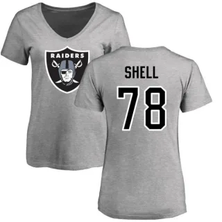 Art Shell Women's Oakland Raiders Name & Number Logo Slim Fit T-Shirt - Ash