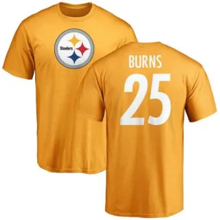 Artie Burns Pittsburgh Steelers Name & Number Logo T-Shirt - Gold