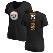 Artie Burns Women's Pittsburgh Steelers Backer Slim Fit T-Shirt - Black