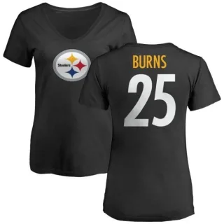 Artie Burns Women's Pittsburgh Steelers Name & Number Logo Slim Fit T-Shirt - Black