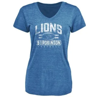 A'Shawn Robinson Women's Detroit Lions Flanker Tri-Blend T-Shirt - Blue