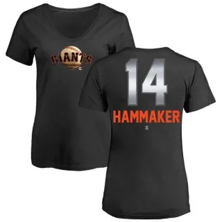 Atlee Hammaker Women's San Francisco Giants Midnight Mascot V-Neck T-Shirt - Black