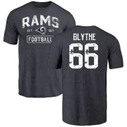 Austin Blythe Los Angeles Rams Distressed Name & Number Tri-Blend T-Shirt - Navy