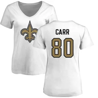 Austin Carr Women's New Orleans Saints Name & Number Logo Slim Fit T-Shirt - White