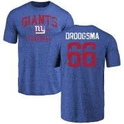 Austin Droogsma New York Giants Distressed Name & Number Tri-Blend T-Shirt - Royal