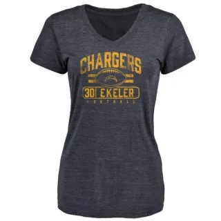 Austin Ekeler Women's Los Angeles Chargers Flanker Tri-Blend T-Shirt - Navy