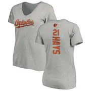 Austin Hays Women's Baltimore Orioles Backer Slim Fit T-Shirt - Ash