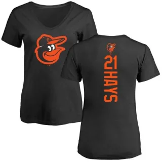 Austin Hays Women's Baltimore Orioles Backer Slim Fit T-Shirt - Black