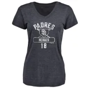 Austin Hedges Women's San Diego Padres Base Runner Tri-Blend T-Shirt - Navy