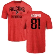 Austin Hooper Atlanta Falcons Distressed Name & Number Tri-Blend T-Shirt - Red