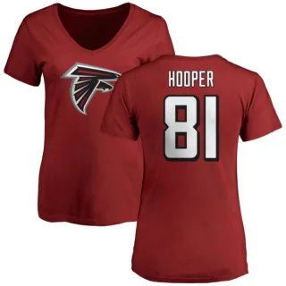Austin Hooper Women's Atlanta Falcons Name & Number Logo Slim Fit T-Shirt - Red