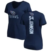 Austin Johnson Women's Tennessee Titans Backer Slim Fit T-Shirt - Navy