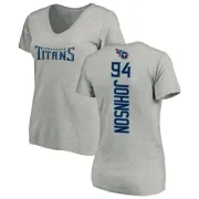 Austin Johnson Women's Tennessee Titans Backer V-Neck T-Shirt - Ash