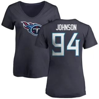 Austin Johnson Women's Tennessee Titans Name & Number Logo Slim Fit T-Shirt - Navy