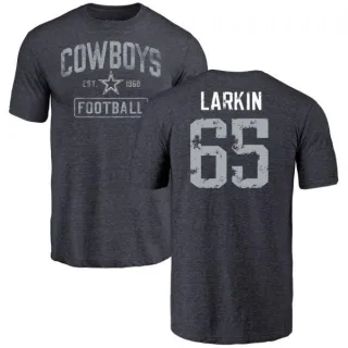 Austin Larkin Dallas Cowboys Distressed Name & Number Tri-Blend T-Shirt - Navy