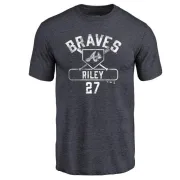 Austin Riley Atlanta Braves Base Runner Tri-Blend T-Shirt - Navy