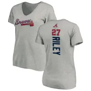 Austin Riley Women's Atlanta Braves Backer Slim Fit T-Shirt - Ash