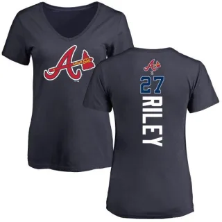 Austin Riley Women's Atlanta Braves Backer Slim Fit T-Shirt - Navy