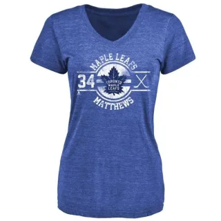 Auston Matthews Women's Toronto Maple Leafs Insignia Tri-Blend T-Shirt - Royal