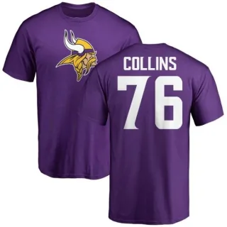 Aviante Collins Minnesota Vikings Name & Number Logo T-Shirt - Purple