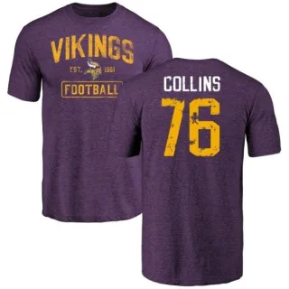 Aviante Collins Minnesota Vikings Purple Distressed Name & Number Tri-Blend T-Shirt