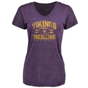 Aviante Collins Women's Minnesota Vikings Flanker Tri-Blend T-Shirt - Purple