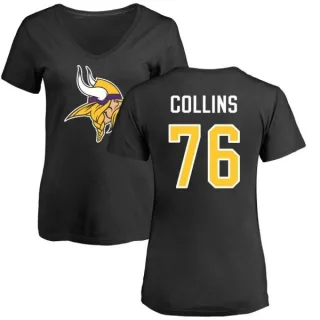 Aviante Collins Women's Minnesota Vikings Name & Number Logo Slim Fit T-Shirt - Black