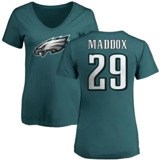 Avonte Maddox Women's Philadelphia Eagles Name & Number Logo Slim Fit T-Shirt - Green