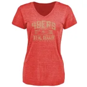 Azeez Al-Shaair Women's San Francisco 49ers Flanker Tri-Blend T-Shirt - Red