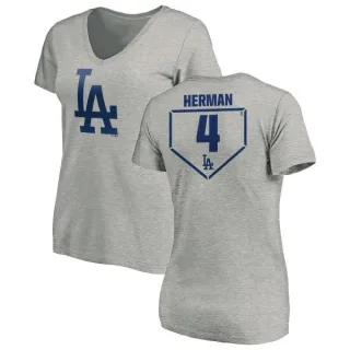 Babe Herman Women's Los Angeles Dodgers RBI Slim Fit V-Neck T-Shirt - Heathered Gray