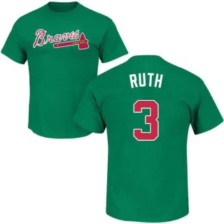 Babe Ruth Atlanta Braves St. Patrick's Day Name & Number T-Shirt - Green