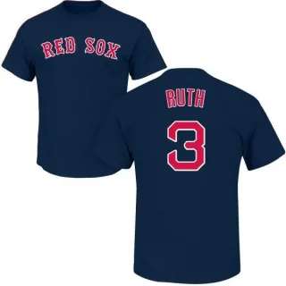 Babe Ruth Boston Red Sox Name & Number T-Shirt - Navy