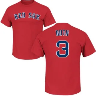 Babe Ruth Boston Red Sox Name & Number T-Shirt - Scarlet