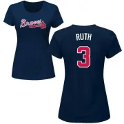 Babe Ruth Women's Atlanta Braves Name & Number T-Shirt - Navy