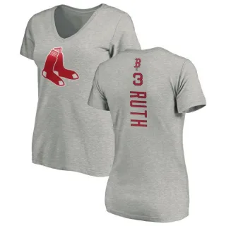 Babe Ruth Women's Boston Red Sox Backer Slim Fit T-Shirt - Ash