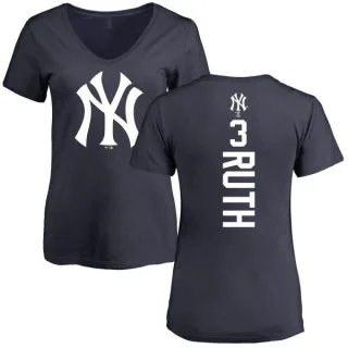 Babe Ruth Women's New York Yankees Backer Slim Fit T-Shirt - Navy