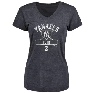 Babe Ruth Women's New York Yankees Base Runner Tri-Blend T-Shirt - Navy